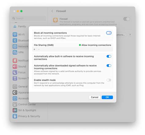 Re: Cannot enable firewall on MacOS .